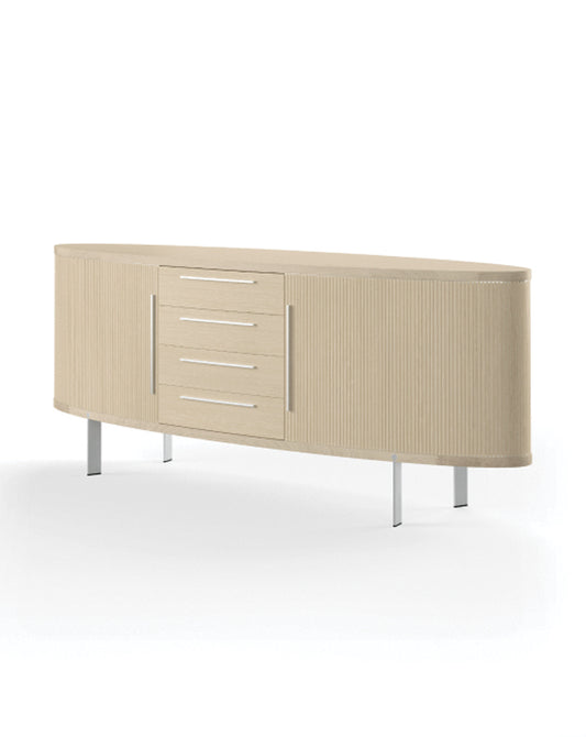 NAVER COLLECTION - AK1300 Oval Sideboard - Oak - White Oiled - Steel Base - Fifteen Percent Discount