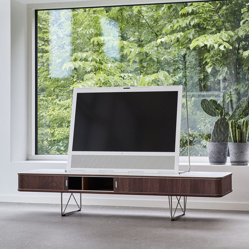 NAVER COLLECTION - AK2721 TV Table - Walnut Oiled - Steel Base - Fifteen Percent Discount