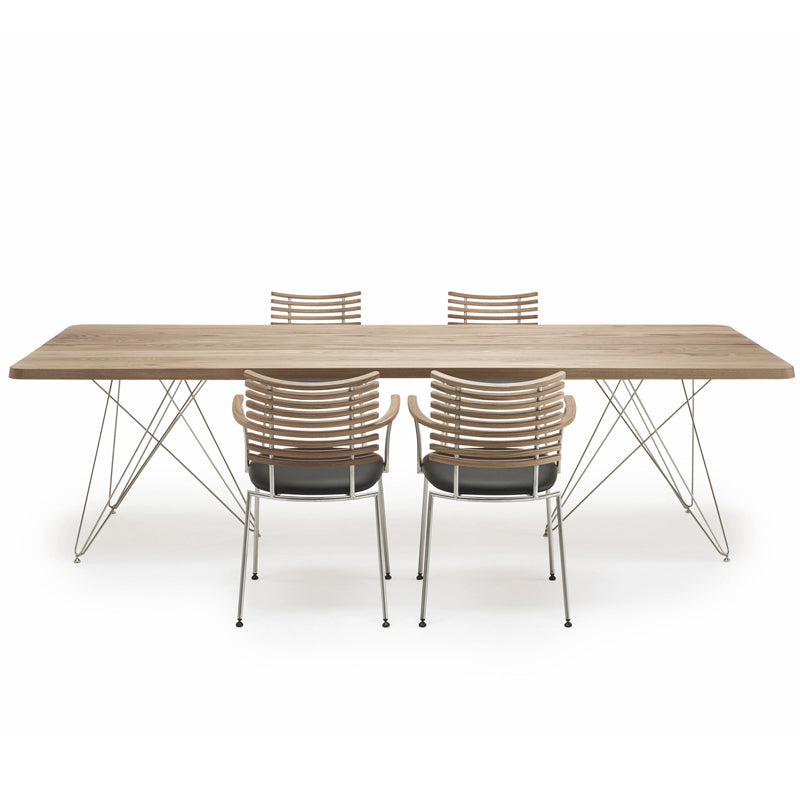 NAVER COLLECTION - GM3300 Plank De Luxe Table 240x100 - Oak White Oiled, Black Powder Coated Steel Leg - 20% Off