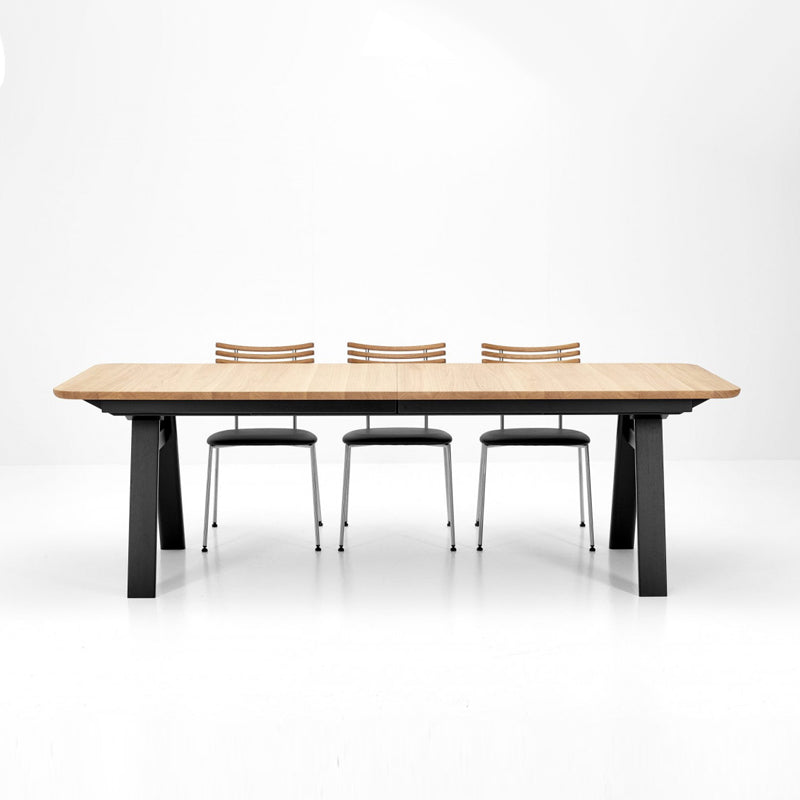 NAVER COLLECTION - GM3421 Chess Massive Table 200/300x100 - Oak White Oiled, Black Stained Wood Leg - 20% Off