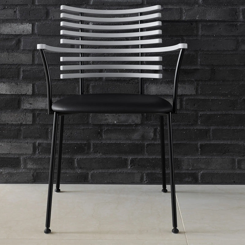 NAVER COLLECTION - Tiger Arm Chair GM 4106 - Ocean Grey Painted w/Black Leather Seat - Set of 2 - CLEARANCE Forty Percent Discount