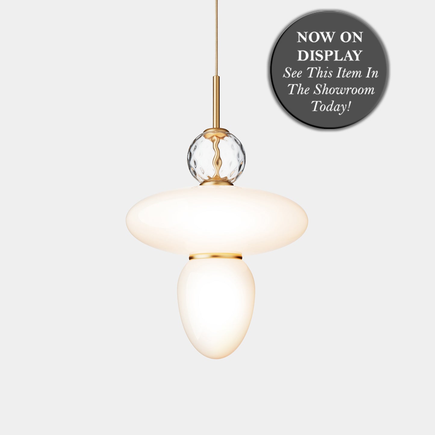 NUURA Rizzato 43 Brass & Opal Glass Pendant - Twenty Five Percent Discount