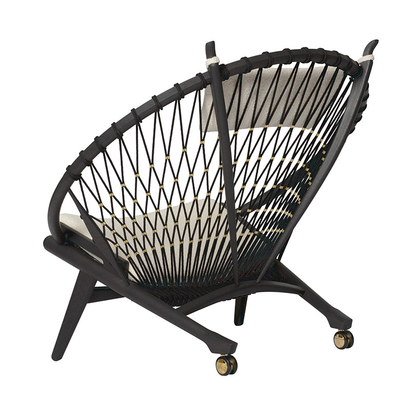 PP MØBLER - pp130 - Circle Chair - Oak Black Frame with Black Cord & Dedar Karakorum Cushions - Fifteen  Percent Discount