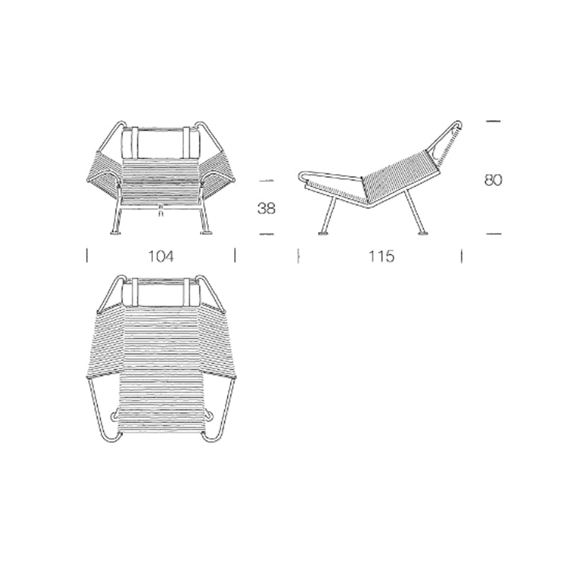 PP MØBLER - pp225 - Flag Halyard Chair - Steel Frame with Natural Cord & Sheepskin - Fifteen  Percent Discount