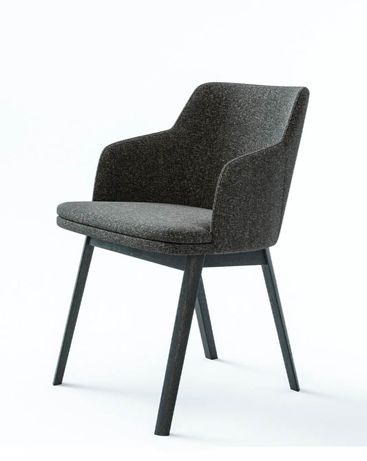 SKOVBY SM65 Chair - Oak Black Lacquer w/"Monic" Fabric Seat - Set of 3 - CLEARANCE Forty Percent Discount