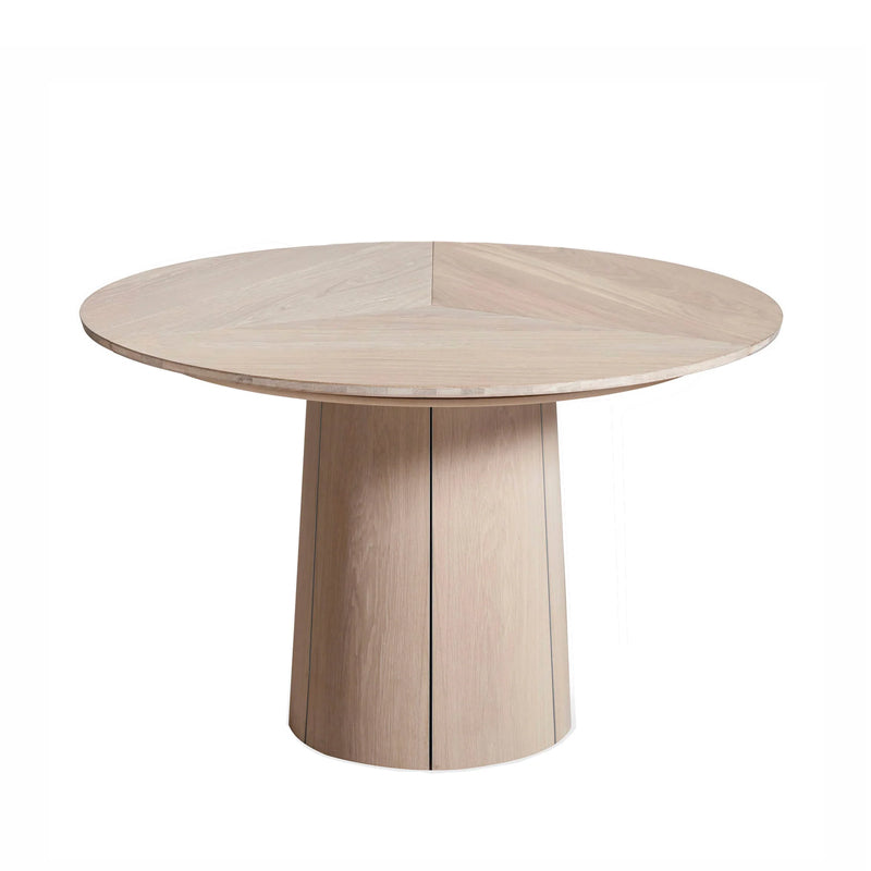 SKOVBY SM33 Extending Round Dining Table - Oak Veneer - White Oiled - CLEARANCE Thirty Percent Discount