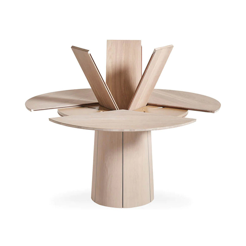 SKOVBY SM33 Extending Round Dining Table - Oak Veneer - White Oiled - 20% OFF