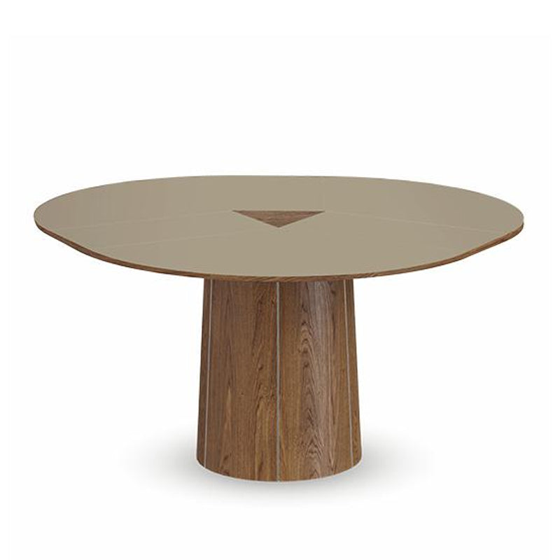 SKOVBY SM33 Extending Round Dining Table - Walnut Veneer Oil Natural with Nutmeg Colour Nano Laminate Top - 20% OFF