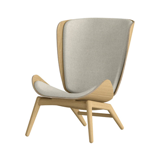 UMAGE - The Reader High Back Chair - Light Oak with Light Grey Fabric - CLEARANCE Thirty Percent Discount