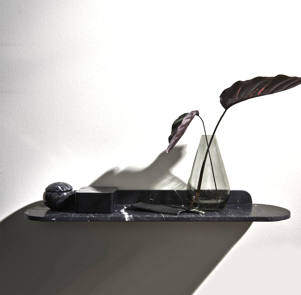 BOLIA Wafer Wall Shelf - Solid Black Marble - CLEARANCE - Twenty Five Percent Discount