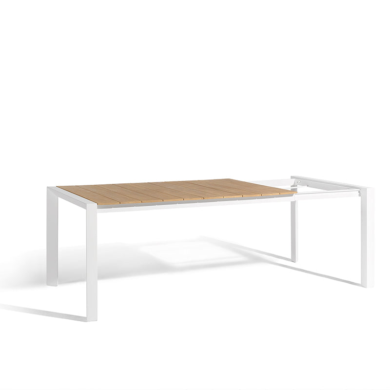 DIPHANO Alexa Extending Dining Table - Teak & White - 160/220x96cm - CLEARANCE Fifty Percent Discount