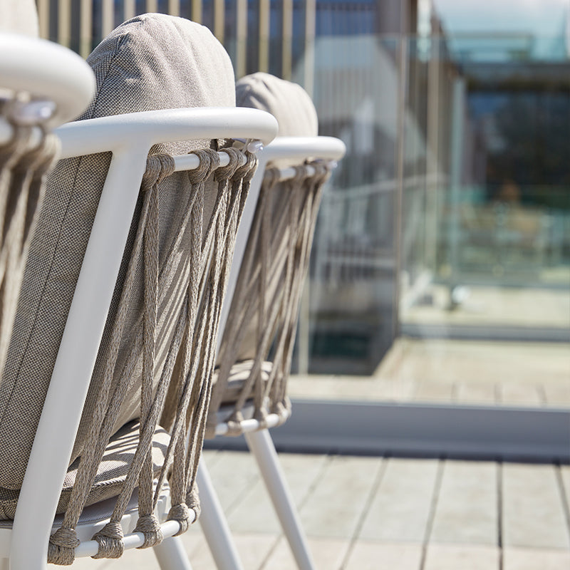 DIPHANO Diamond Dining Arm Chair - White - Set of 4 30% Off