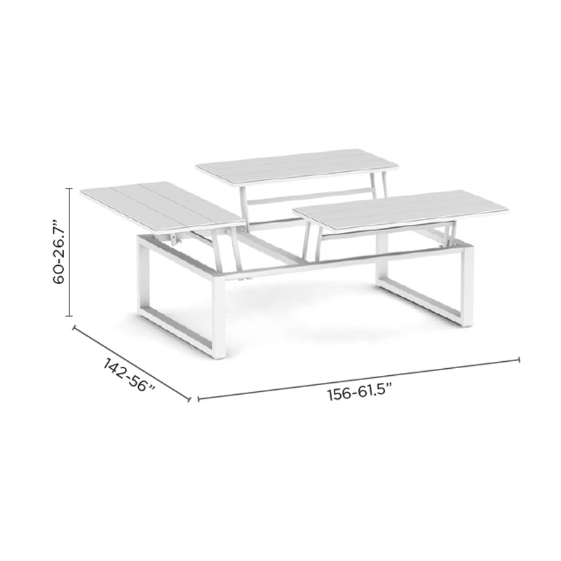 DIPHANO Landscape Adjustable Coffee Table - Lava - 127x84 cm - CLEARANCE Fifty Percent Discount