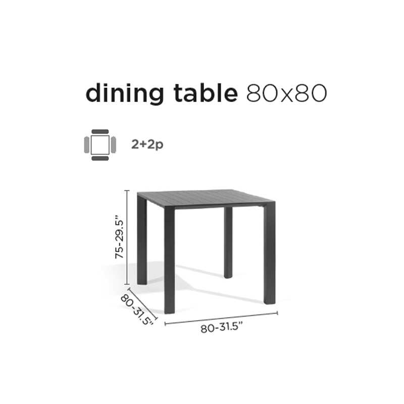 DIPHANO Metris Dining Table - Lava - 80x80cm - 30% Off