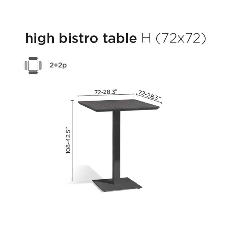 DIPHANO Metris High Bistro - Lava - 72x72cm - CLEARANCE Fifty Percent Discount