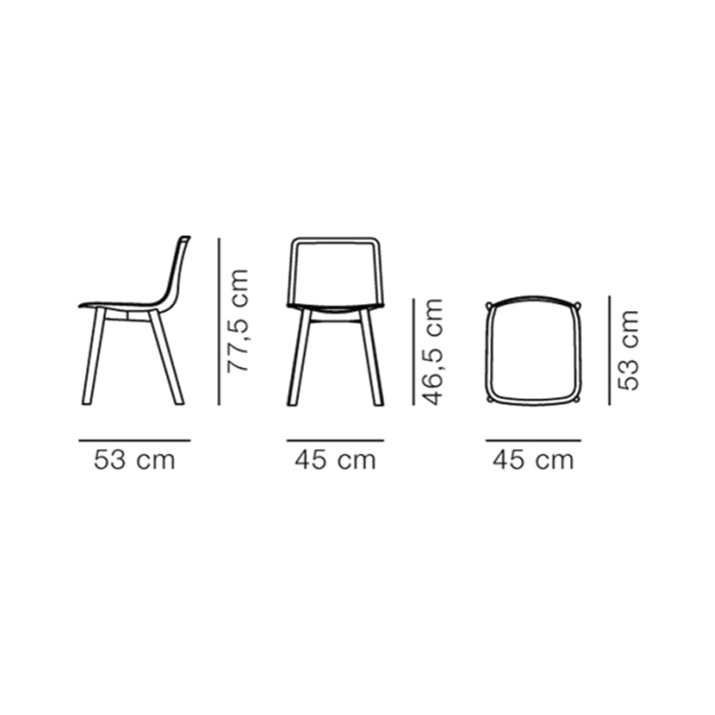 FREDERICIA Pato Chair - Wood Base Polypropylene Seat - Set of 2