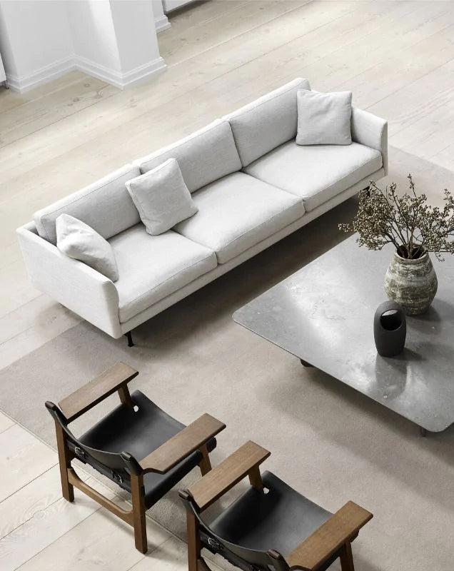 FREDERICIA - Calmo Sofa Three Seater - 250 x 90 CM - Ruskin "Quill"