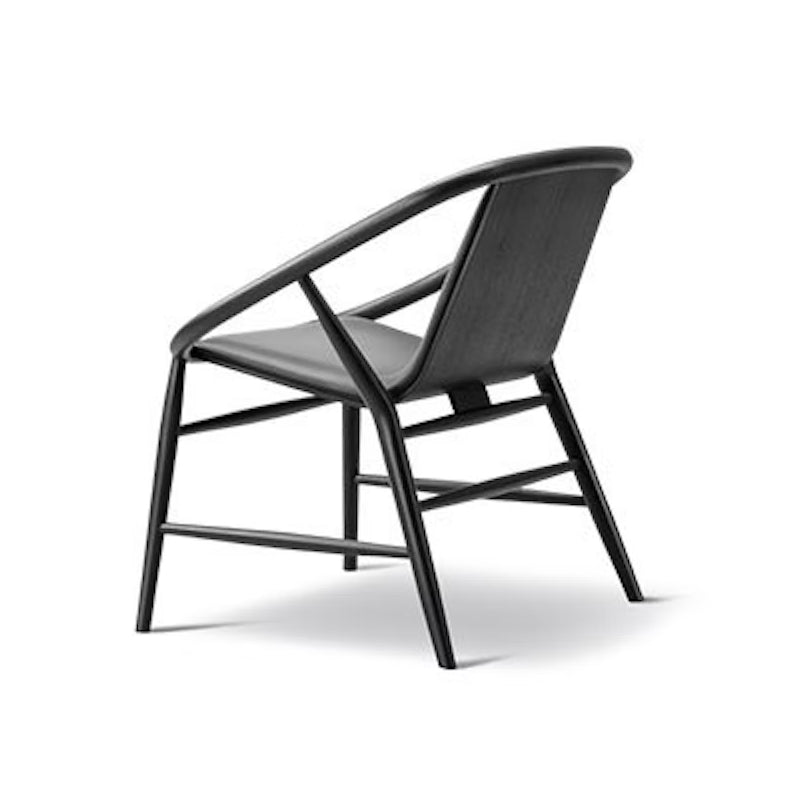 FREDERICIA Eve Lounge Chair - Oak Black Lacquered with Leather Seat - Pair of 2 - Special Forty Percent Discount