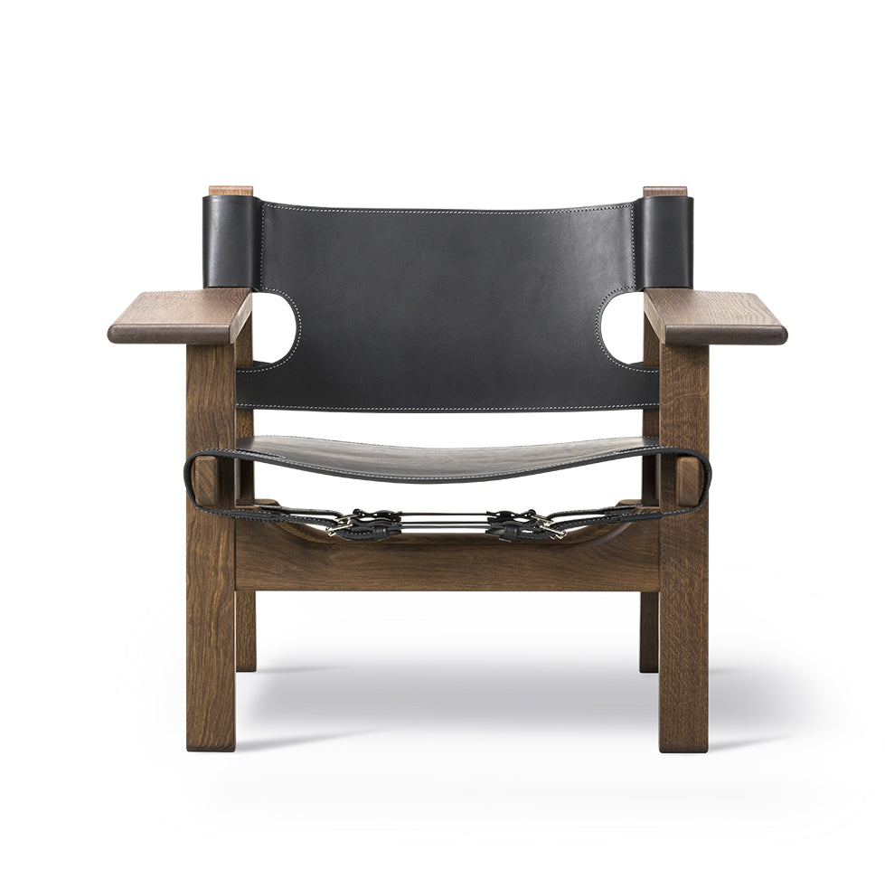 FREDERICIA The Spanish Chair - Smoke Oak Oiled with Black Leather Seat