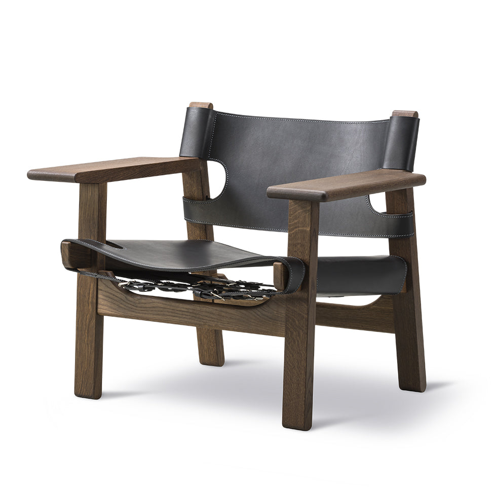 FREDERICIA The Spanish Chair - Smoke Oak Oiled with Black Leather Seat