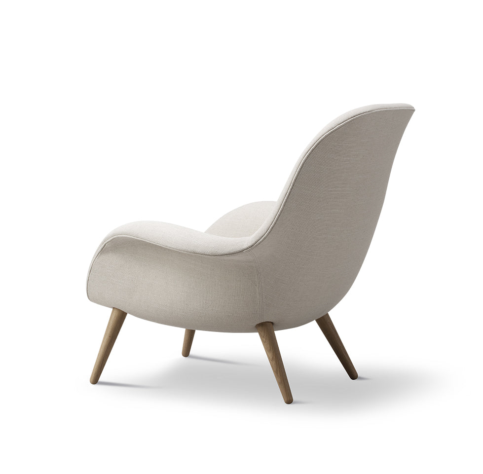 FREDERICIA Swoon Lounge  Chair - Romo, "Ruskin" Oak Black Lacquered