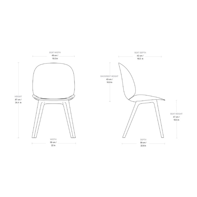 GUBI Beetle Chair OUTDOOR - New Beige Polypropylene Seat - Set of 2 - 20% Off