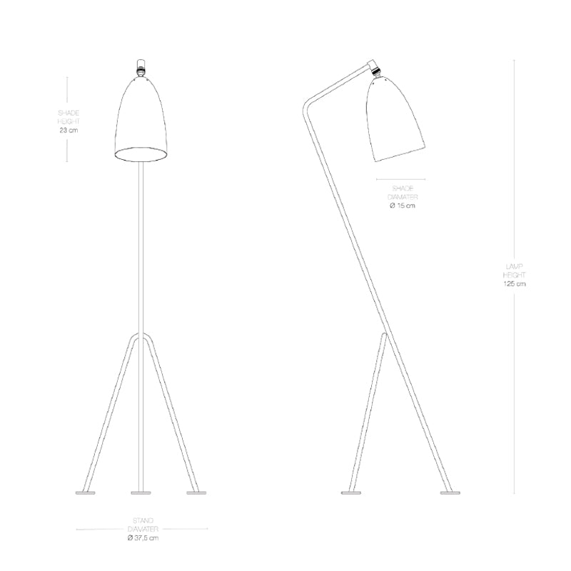 GUBI Gräshoppa Floor Lamp - Black Semi Matte - Twenty Five Percent Discount