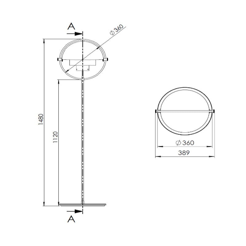 GUBI Multi-Lite Floor Lamp - Black Semi Matte | Brass - 25% Off