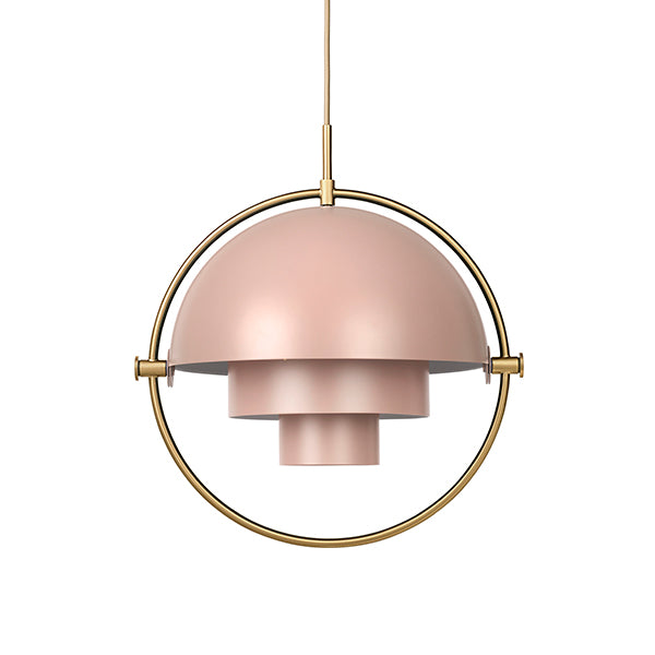 GUBI Multi Lite Pendant - Rose Dust Shade with Brass Ring - 25% Off