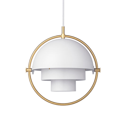 GUBI Multi Lite Pendant - White Shade with Brass Ring - Twenty Five Percent Discount