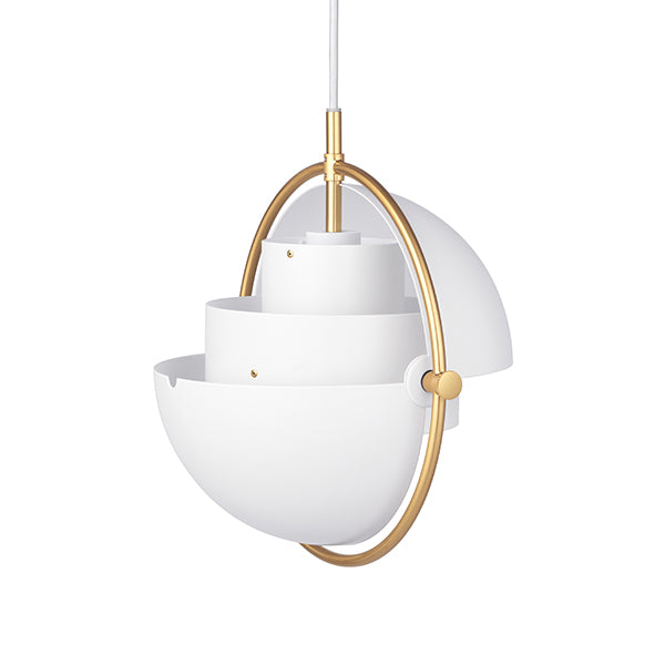 GUBI Multi Lite Pendant - White Shade with Brass Ring - 25% Off