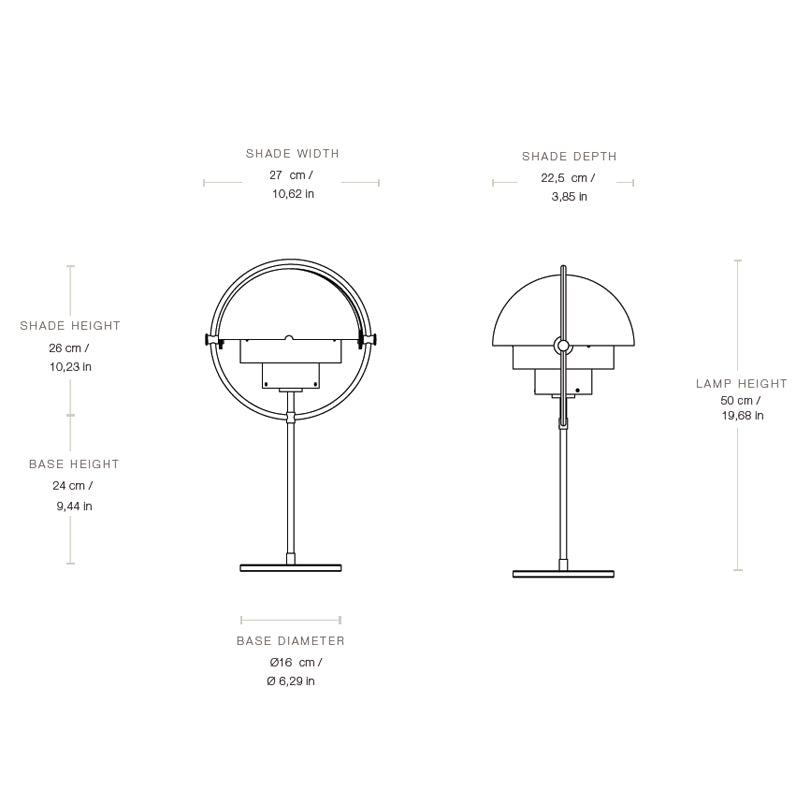 GUBI Multi-Lite Table Lamp - Black Shade with Brass Base - Twenty Five Percent Discount