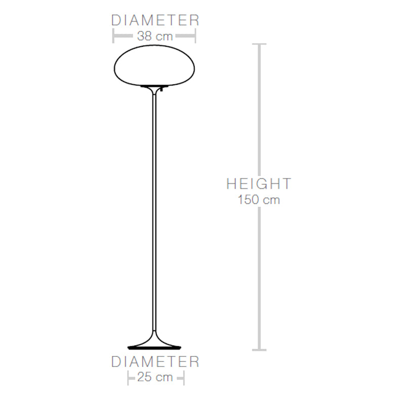 GUBI Stem-Lite Floor Lamp - H150 - Black Chrome - 25% Off