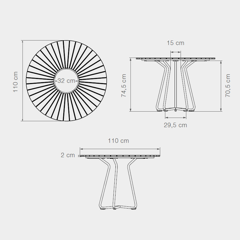 HOUE Circle Dining Table - Bamboo - 110cm Diameter