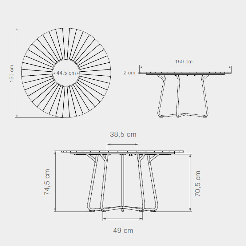 HOUE Circle Dining Table - Bamboo - 150cm Diameter - Thirty Percent Discount