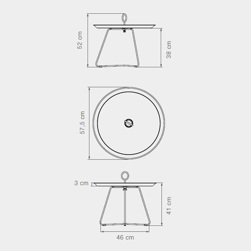 HOUE Eyelet Tray Table - Black - Ø58 CM - Thirty Percent Discount