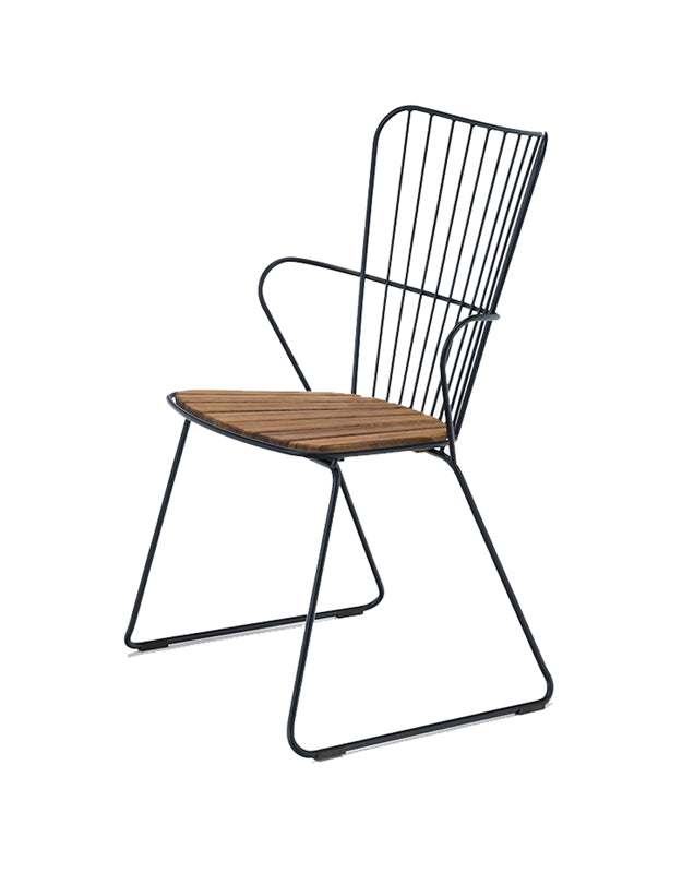 HOUE Paon Dining Chair - Black Frame with Bamboo