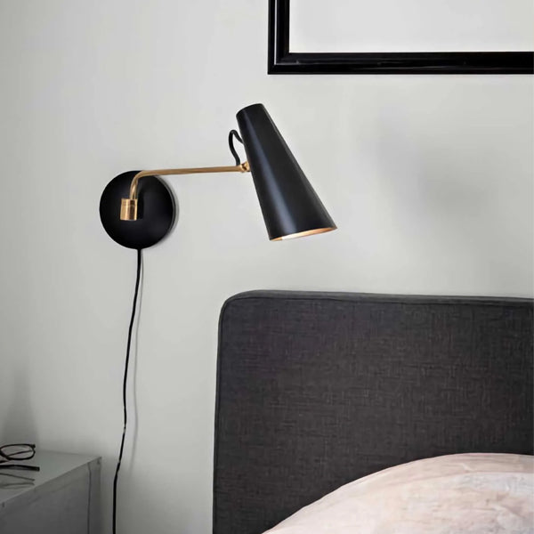 NORTHERN Birdy Wall Lamp - Black & Brass - Twenty Five Percent Discount