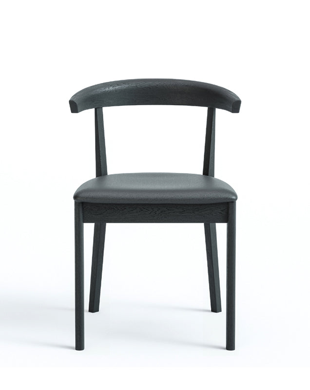 SKOVBY SM52 Chair - Oak Black w/Black Leather - Set of 2 - Fifteen Percent Discount