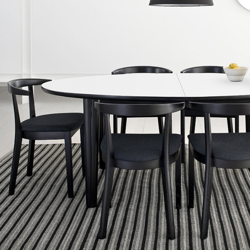 SKOVBY SM52 Chair - Oak Black w/Black Leather - Set of 2 - Fifteen Percent Discount